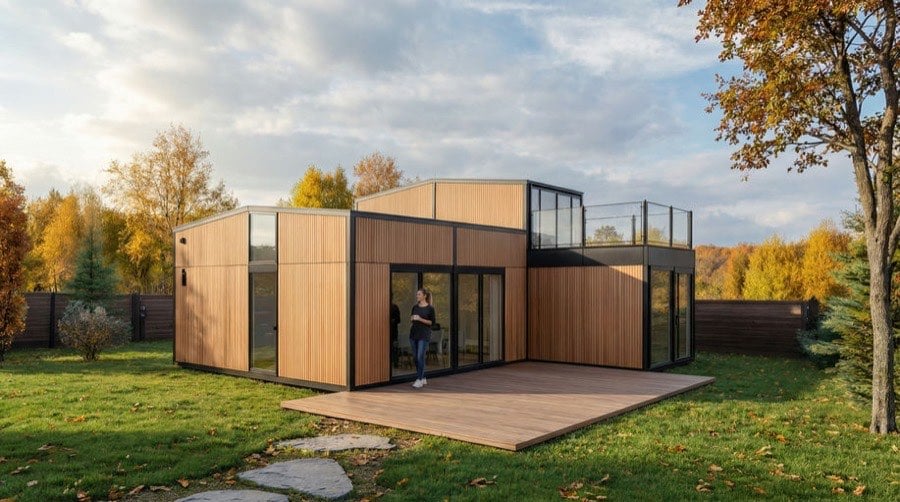 Rendu du modèle 9X9-L — Mezzanine, Toit Terrasse