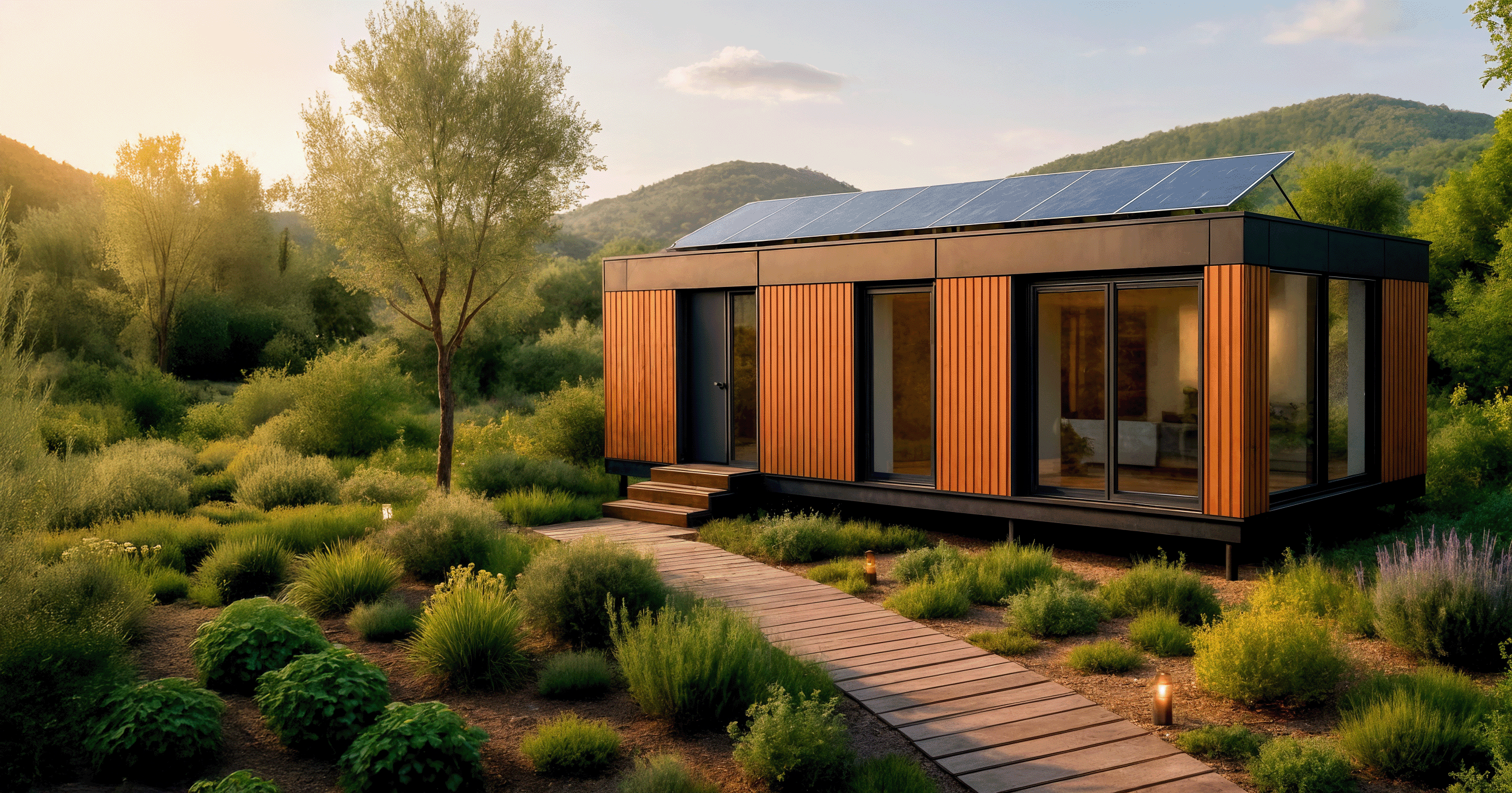 Rendu de module Hoummi avec jardin paysager