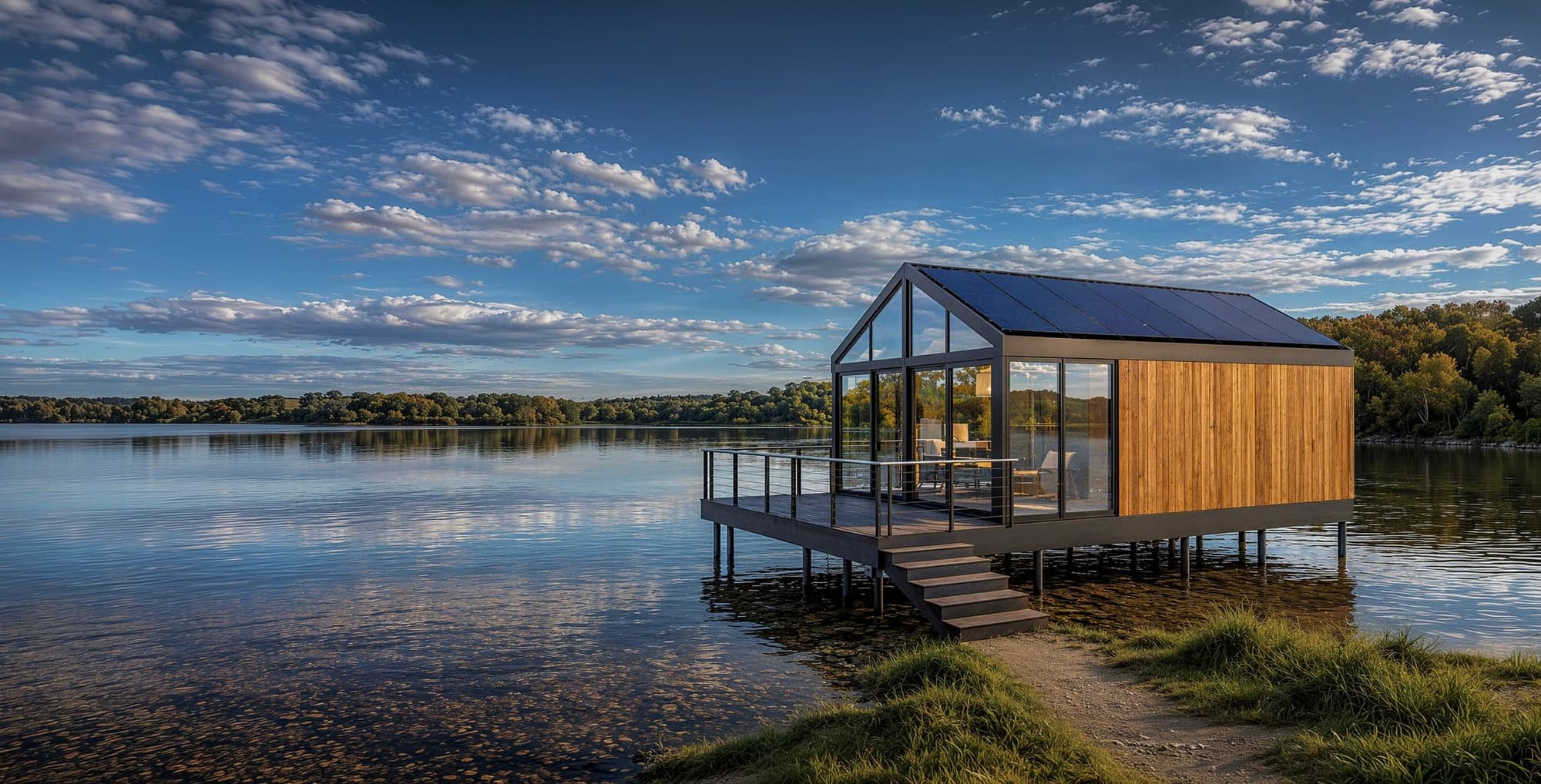 Module Hoummi installé au bord d'un lac