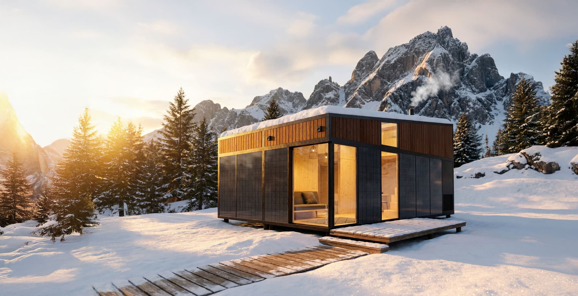 Module Hoummi en montagne, sous la neige